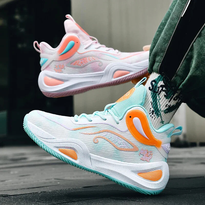 Smaržu necaurlaidīga elastīga gumijas zole Triecienu absorbējoša, nodilumizturīga pretslīdes un virpošanas profesionālie basketbola āra treniņu apavi