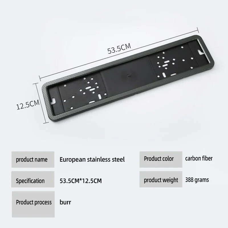 Eiropas numura zīmju rāmis priekšējais un aizmugurējais numura zīmes rāmis nerūsējošā tērauda oglekļa šķiedras numura zīmes rāmis universāls
