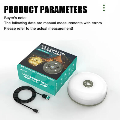 Četri vienā kempinga gaismas LED spoles virteņu gaismas āra USB kempinga lampa Pārstrādājama LED atmosfēras gaisma dārza telts istabas dekorēšanai