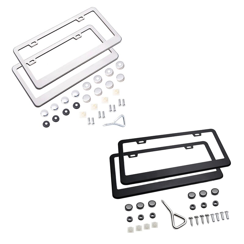 2 kom prednji stražnji okvir registarske pločice Izdržljivi dodaci za automobile s pričvrsnim vijcima Profesionalni držač registarske pločice za američka vozila