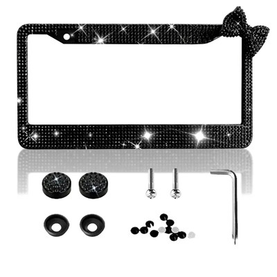 Nerūdijančio plieno inkrustuotas valstybinio numerio ženklo rėmas Standartinis automobilio numerio laikiklis Didmeninė automobilių priedų gamyba