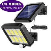 160 LED saules gaisma, sadalīta sienas lampa, ūdensnecaurlaidīga āra kustības sensors saules sienas gaismas avārijas ielas dārza verandas LED gaisma