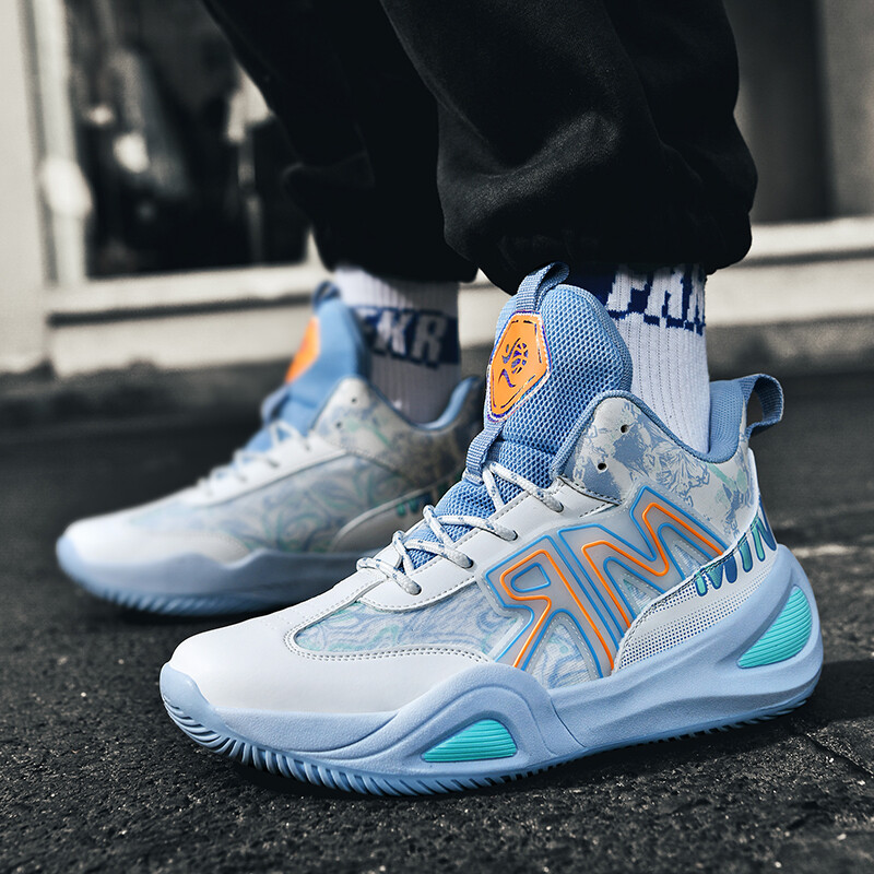 Laukā cīņas basketbola apavi vīrieši satver zemi neslīdoši studentu paisuma apavi visi atbilst jauniešu sporta apaviem