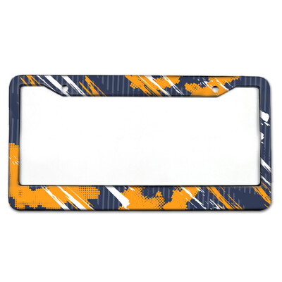 Šaunus kamufliažinis lenktyninis automobilis su akinančiomis spalvomis aliuminio lydinio automobilio valstybinio numerio rėmas Amerikietiško standarto valstybinio numerio rėmelis lic