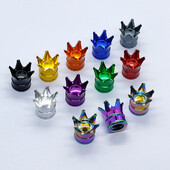 4PCS Crown Style riepas vārstu kāta vāciņi, gaisa vāciņu vāks, alumīnija sakausējuma putekļu necaurlaidīgs un ūdensnecaurlaidīgs vārstu vāciņu vāks automašīnām