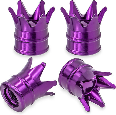 4PCS Crown Style riepas vārstu kāta vāciņi, gaisa vāciņu vāks, alumīnija sakausējuma putekļu necaurlaidīgs un ūdensnecaurlaidīgs vārstu vāciņu vāks automašīnām