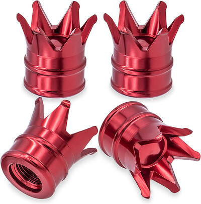 4PCS Crown Style riepas vārstu kāta vāciņi, gaisa vāciņu vāks, alumīnija sakausējuma putekļu necaurlaidīgs un ūdensnecaurlaidīgs vārstu vāciņu vāks automašīnām