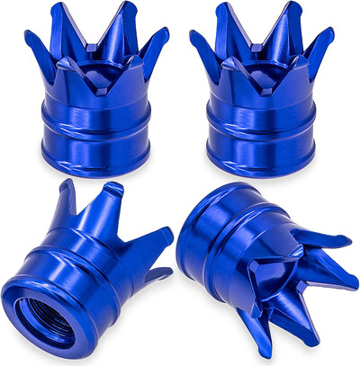 4PCS Crown Style riepas vārstu kāta vāciņi, gaisa vāciņu vāks, alumīnija sakausējuma putekļu necaurlaidīgs un ūdensnecaurlaidīgs vārstu vāciņu vāks automašīnām