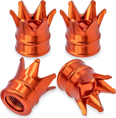 4PCS Crown Style riepas vārstu kāta vāciņi, gaisa vāciņu vāks, alumīnija sakausējuma putekļu necaurlaidīgs un ūdensnecaurlaidīgs vārstu vāciņu vāks automašīnām