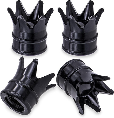4PCS Crown Style riepas vārstu kāta vāciņi, gaisa vāciņu vāks, alumīnija sakausējuma putekļu necaurlaidīgs un ūdensnecaurlaidīgs vārstu vāciņu vāks automašīnām