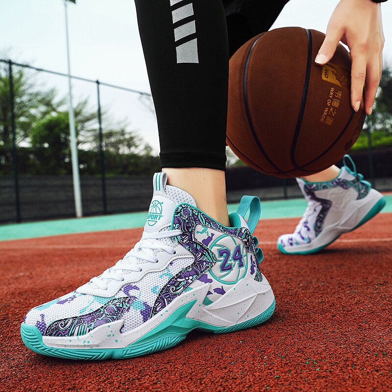 Triecienu absorbējoši vīriešu basketbola apavi, neslīdoši cīņas studenti ikdienas sporta apavi vīriešiem tendence sievietēm 2023. gada rudens