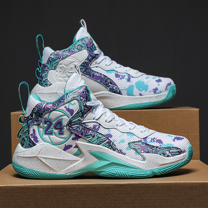 Triecienu absorbējoši vīriešu basketbola apavi, neslīdoši cīņas studenti ikdienas sporta apavi vīriešiem tendence sievietēm 2023. gada rudens