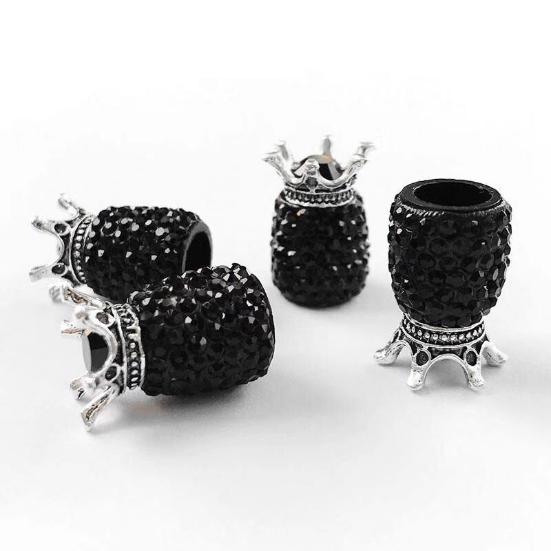 4Pcs Bling kapica ventila za gume Dijamantna kruna Kapice za kotače Rhinestone Clay ABS Auto gume Ventili Kapice zračnih ventila na stablu gume Hermetički poklopac