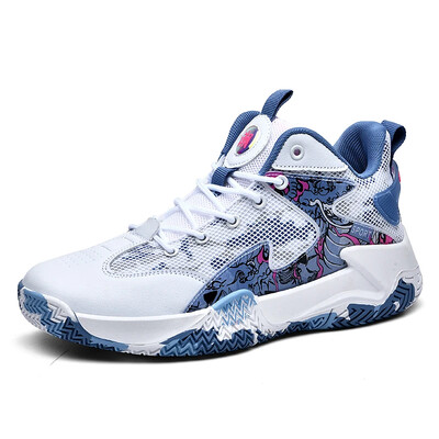 Pretslīdes, nodilumizturīgi sporta basketbola apavi Triecienu absorbējoši Youth Trend Viegli un ērti lauku kaujas zābaki