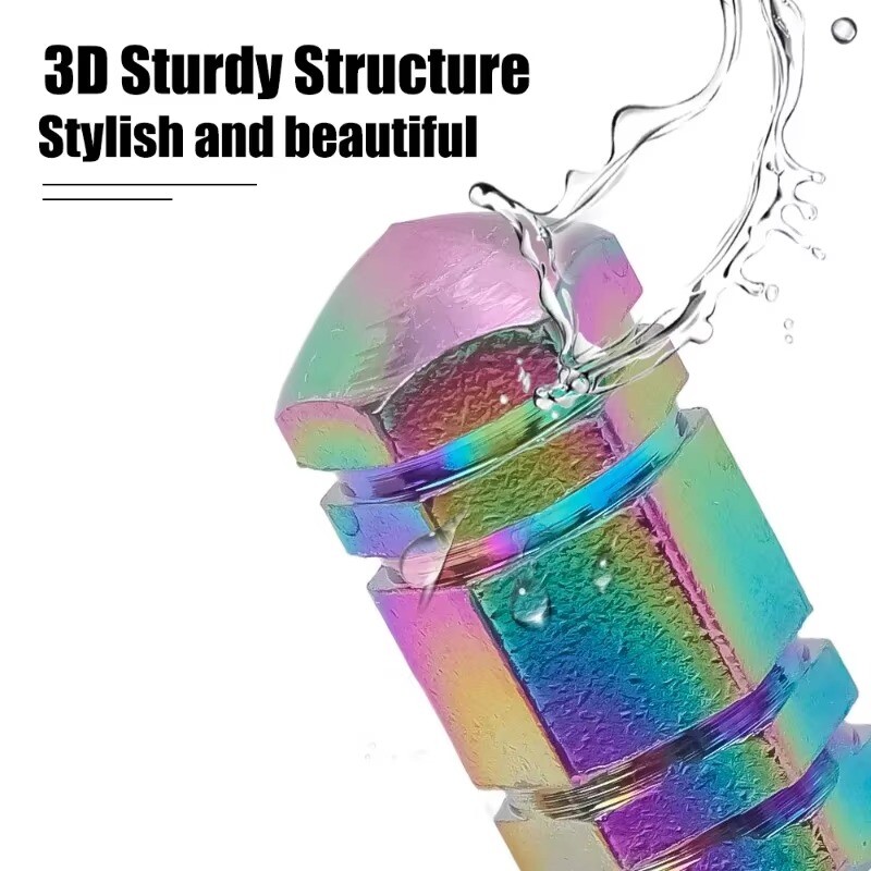 Καλύμματα βαλβίδας ελαστικών αυτοκινήτου Πολύχρωμο μεταλλικό κάλυμμα σκόνης βαλβίδας αυτοκινήτου μοτοσικλέτας Στελέχη βαλβίδας τροχού ποδηλάτου Καπάκια αυτοκινήτου Τροποποιημένα αξεσουάρ