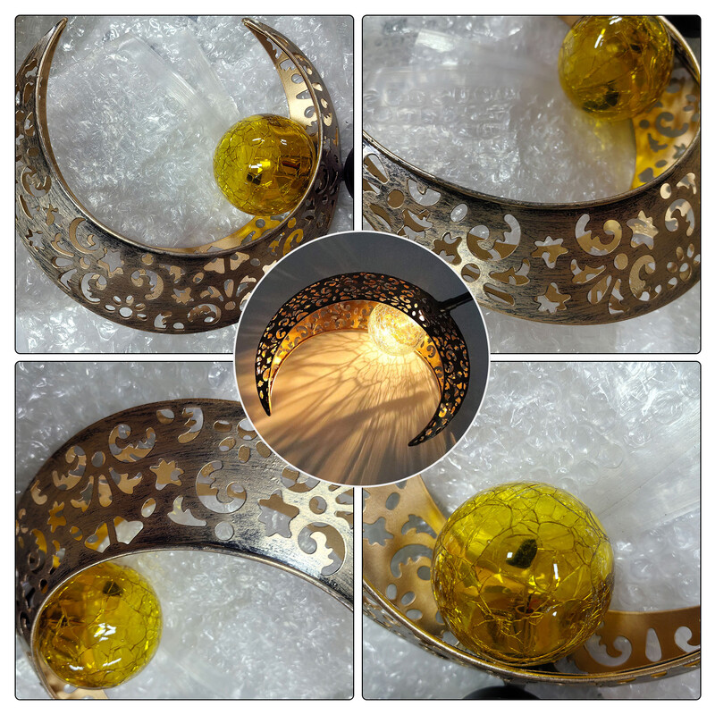 LED solarno svjetlo Staza Svjetlo za travnjak Vanjski mjesečev kolac Metalna LED svjetla Staza Travnjak Dvorište Ukrasna svjetla za Noć vještica