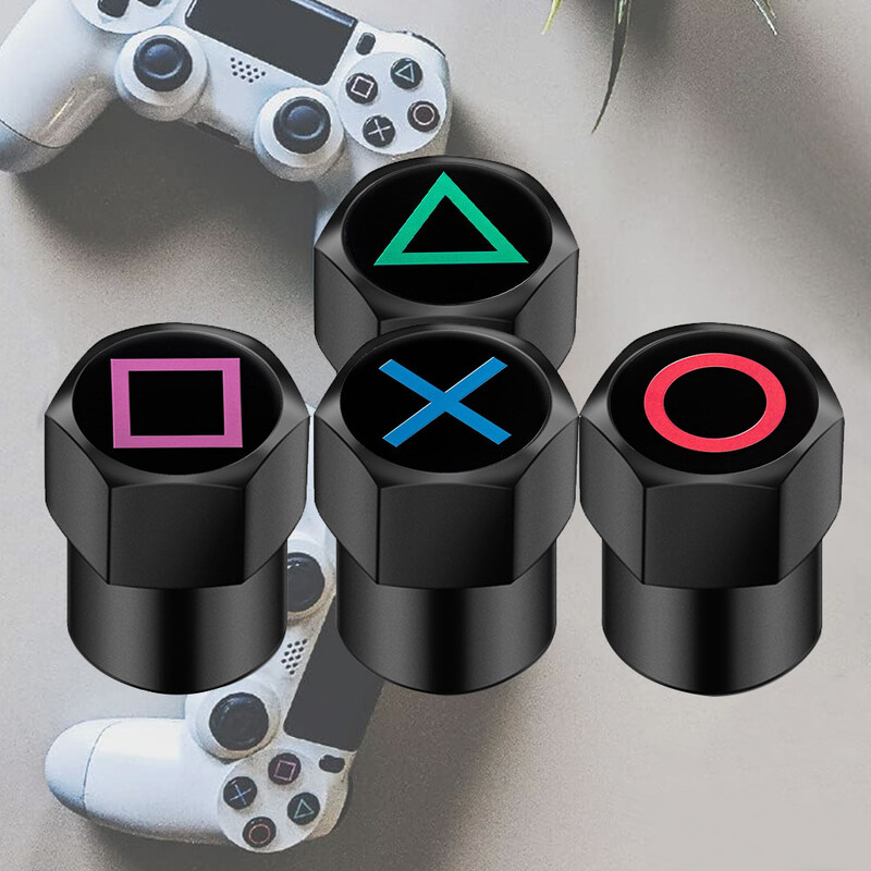 4PCS Universal Anime Game Σχεδιασμός Αξεσουάρ Καπάκι βαλβίδας αυτοκινήτου Βαλβίδα ελαστικού τροχού Αέρας για αυτοκίνητα Αυτοκόλλητο ποδηλάτου φορτηγού Στυλ αυτοκινήτου