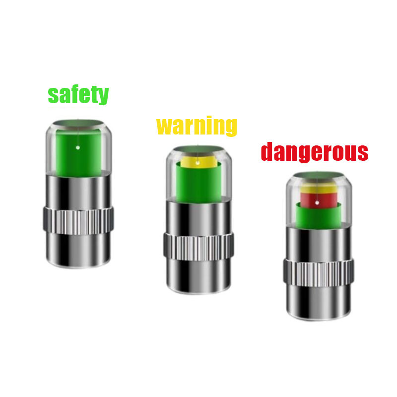 4/8PCS Motociklu automašīnu riepu spiediena monitora vārsta vāciņa sensora indikators Acu brīdinājuma automātiskās riepu spiediena pārbaudes rīks Riepu vārsts
