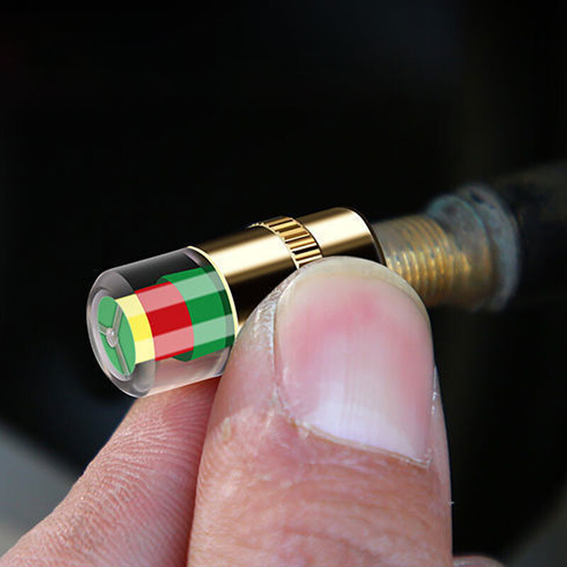 4/8PCS Motociklu automašīnu riepu spiediena monitora vārsta vāciņa sensora indikators Acu brīdinājuma automātiskās riepu spiediena pārbaudes rīks Riepu vārsts