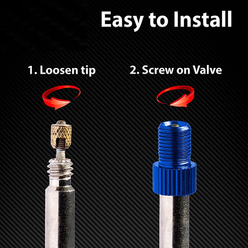 4 gab Presta vārsta adapteris — pārveidojiet Presta par Schrader — franču/AK uz ASV — piepūšiet riepu, izmantojot standarta sūkni vai gaisa kompresoru