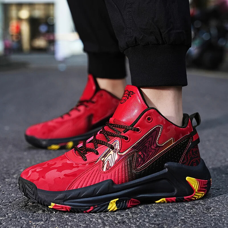 Vīriešu basketbola apavi Āra trenažieri Sporta kedas Treniņš Sports Augstas kvalitātes Neslīdošs Augsts augšas Neslīdošs Ciets Korts Mīksts