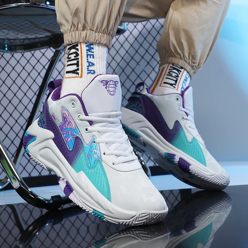 Vīriešu basketbola apavi Āra trenažieri Sporta kedas Treniņš Sports Augstas kvalitātes Neslīdošs Augsts augšas Neslīdošs Ciets Korts Mīksts