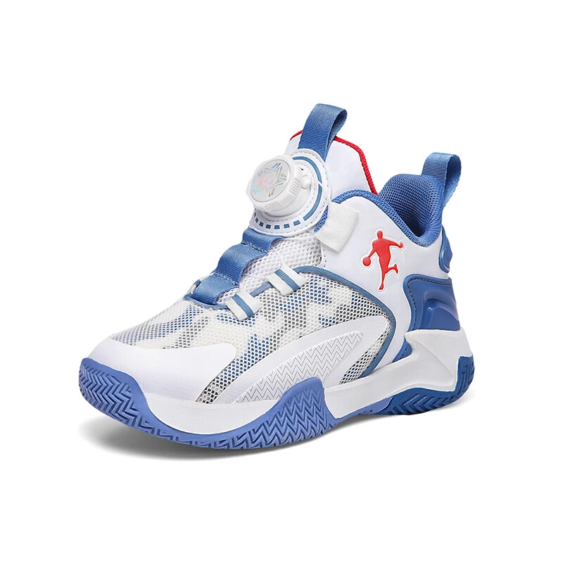 Zēnu sporta apavi 2023 rudens jauni bērnu apavi ar grozāmu pogu basketbola apavi tīkla top studentu neslīdoši skriešanas apavi