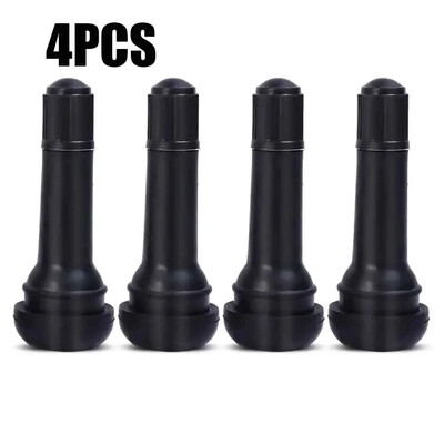 Melni TR414 bezkameru automobiļu riteņu riepu vārstu kāti ar uzliekamiem vāciņiem Gumijas riepas vārsta kāta vāks Augstas kvalitātes automašīnu piederumi