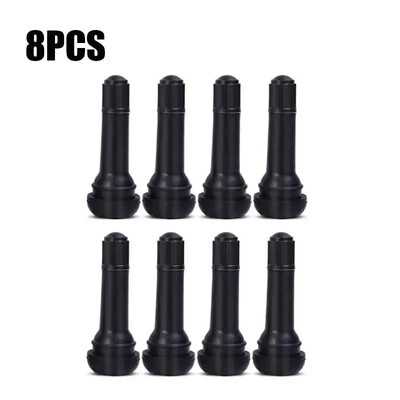 Melni TR414 bezkameru automobiļu riteņu riepu vārstu kāti ar uzliekamiem vāciņiem Gumijas riepas vārsta kāta vāks Augstas kvalitātes automašīnu piederumi