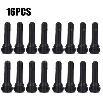 Melni TR414 bezkameru automobiļu riteņu riepu vārstu kāti ar uzliekamiem vāciņiem Gumijas riepas vārsta kāta vāks Augstas kvalitātes automašīnu piederumi