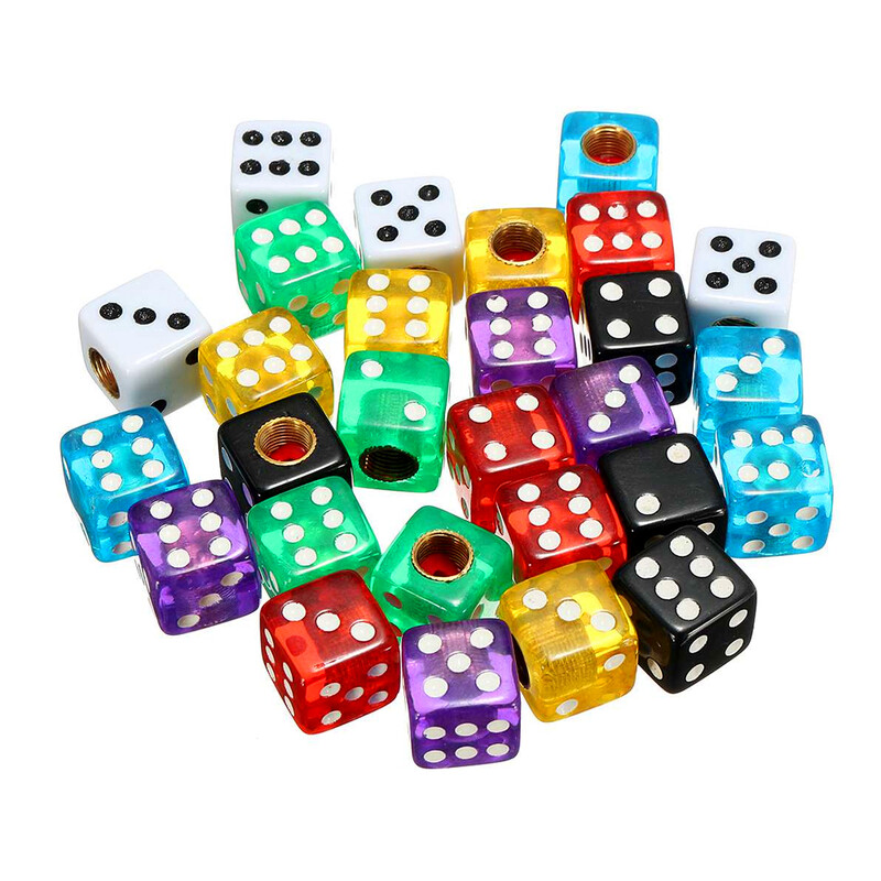 AUTCOAT 4/8Pcs Dice Tyre Stem Caps, Universal Plastic Dice Βαλβίδα ελαστικού αυτοκινήτου Κάλυμμα στελέχους αέρα για αυτοκίνητο/ποδήλατο/μοτοσικλέτα