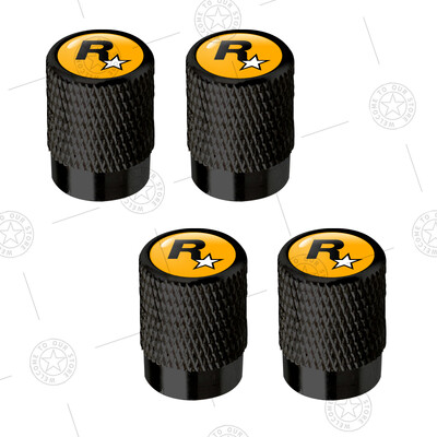 4 τεμ. R Star Logo Καπάκια βαλβίδας ελαστικών τροχών αυτοκινήτου Αξεσουάρ αλουμινίου στελέχους αέρα για Jaguar Land Rover Fiat Ford Opel Peugeot Volvo Jeep