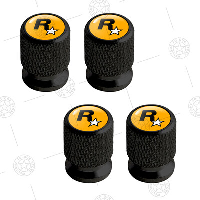 4 τεμ. R Star Logo Καπάκια βαλβίδας ελαστικών τροχών αυτοκινήτου Αξεσουάρ αλουμινίου στελέχους αέρα για Jaguar Land Rover Fiat Ford Opel Peugeot Volvo Jeep