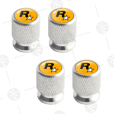 4 τεμ. R Star Logo Καπάκια βαλβίδας ελαστικών τροχών αυτοκινήτου Αξεσουάρ αλουμινίου στελέχους αέρα για Jaguar Land Rover Fiat Ford Opel Peugeot Volvo Jeep