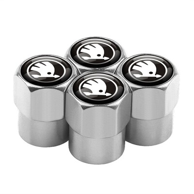 4 ΤΕΜ Κάλυμμα βαλβίδας ελαστικού αυτοκινήτου Κάλυμμα στελέχους ελαστικού Αξεσουάρ καλύμματος σκόνης για Skoda Kodiaq Octavia 2 3 Yeti Karoq Rapid Fabia Kamiq a7 A5