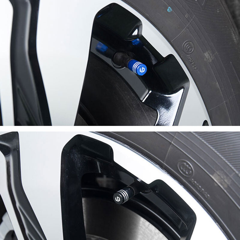 Alumīnija sakausējuma automašīnu riteņu riepu vārstu vāciņi Riepu loka kāta vāki Putekļu necaurlaidīgi lēciena motoram Leap Motor T03 S01 C11 01 Reev piederumi