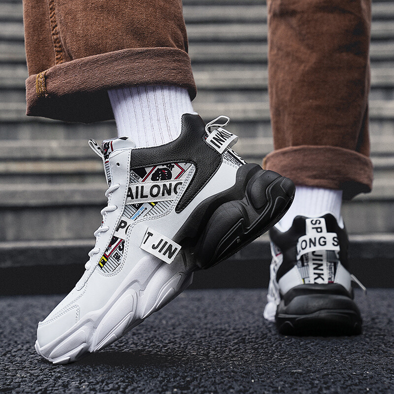 Visoke muške cipele jesenske mladenačke kožne košarkaške sportske cipele koje apsorbiraju udarce sportski život slobodno vrijeme prozračne tenisice za trčanje