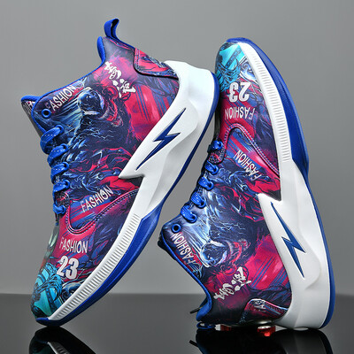 Πλατφόρμα κινουμένων σχεδίων αντιολισθητικά παπούτσια μπάσκετ μόδας ψηλά αθλητικά παπούτσια ανδρικά παπούτσια προπόνησης εξωτερικού χώρου