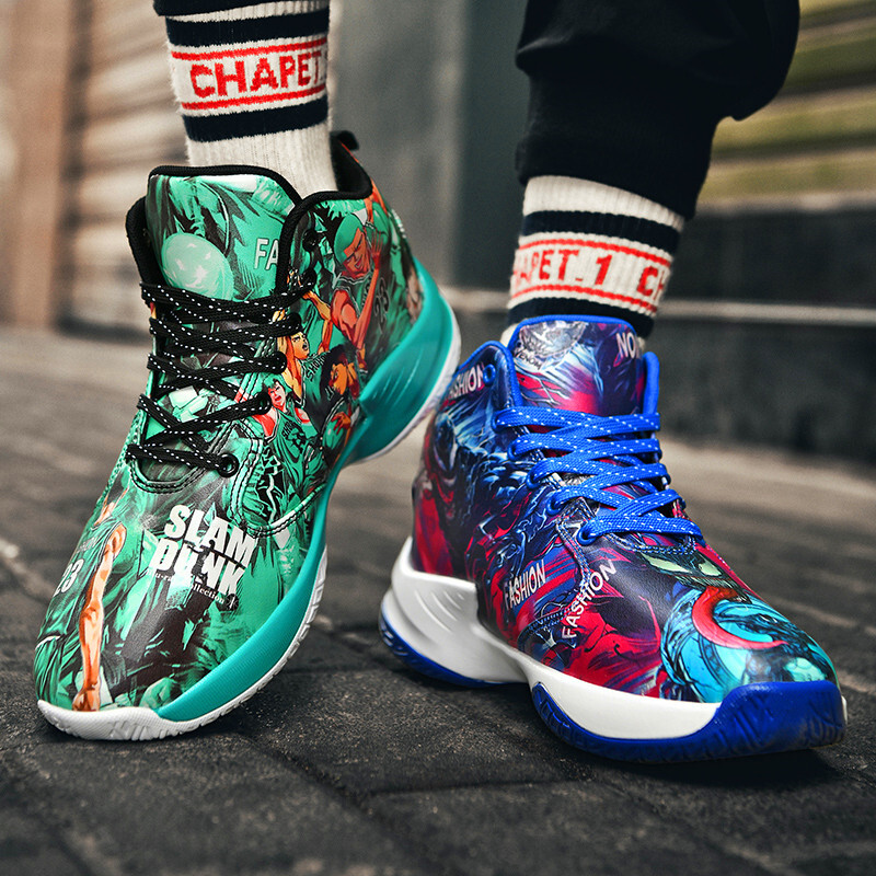 Πλατφόρμα κινουμένων σχεδίων αντιολισθητικά παπούτσια μπάσκετ μόδας ψηλά αθλητικά παπούτσια ανδρικά παπούτσια προπόνησης εξωτερικού χώρου