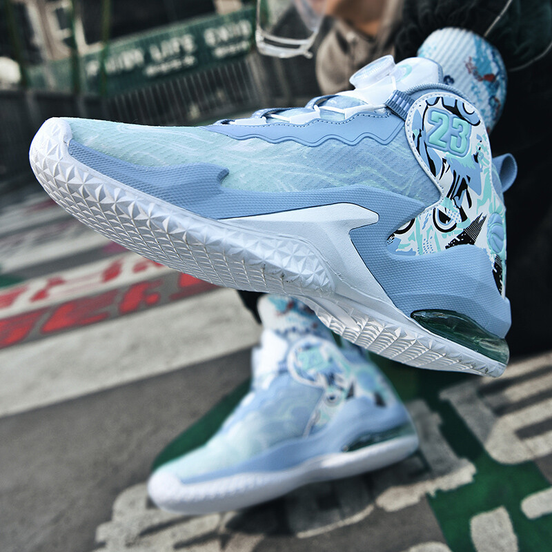 Κορυφαία νεανικά παπούτσια μπάσκετ για μαθητές γυμνασίου με περιστρεφόμενα κουμπιά πραγματική μάχη για αγόρια αθλητικά παπούτσια αντιολισθητικά αντιολισθητικά