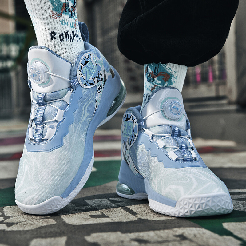 Κορυφαία νεανικά παπούτσια μπάσκετ για μαθητές γυμνασίου με περιστρεφόμενα κουμπιά πραγματική μάχη για αγόρια αθλητικά παπούτσια αντιολισθητικά αντιολισθητικά