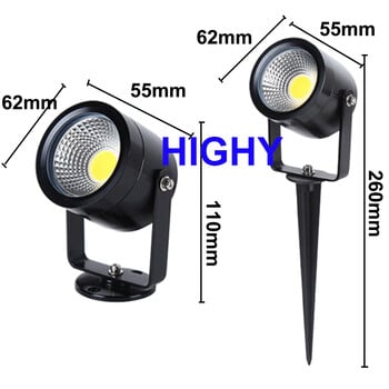 νέο 7W 10W Outdoor Garden Landscape Light 220V110V 12V24V LED Φωτιστικό γκαζόν COB Αδιάβροχο φωτισμό Led Light Garden Path Spotlights