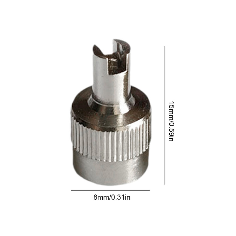 Καπάκι βαλβίδας με μεταλλική σχισμή 8/16 τεμ. Καπάκι τροχού αφαίρεσης πυρήνα βαλβίδας για ποδήλατα αυτοκινήτου Schrader Καπάκια θηλής