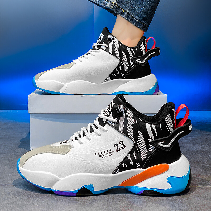 Visoke cipele Muška košarkaška sportska obuća Trend 2024 Nova jesenska sezona Mrežasti debeli potplati Povećajte visinu Tenisice za slobodno vrijeme