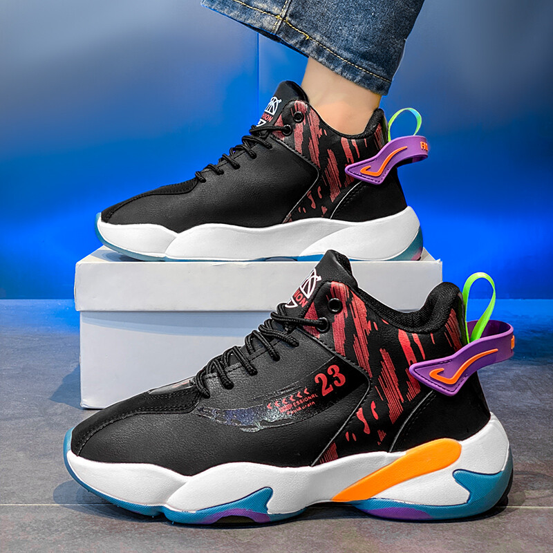 Visoke cipele Muška košarkaška sportska obuća Trend 2024 Nova jesenska sezona Mrežasti debeli potplati Povećajte visinu Tenisice za slobodno vrijeme