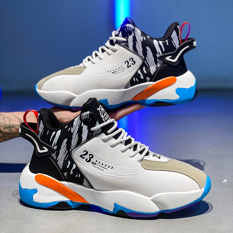 Visoke cipele Muška košarkaška sportska obuća Trend 2024 Nova jesenska sezona Mrežasti debeli potplati Povećajte visinu Tenisice za slobodno vrijeme