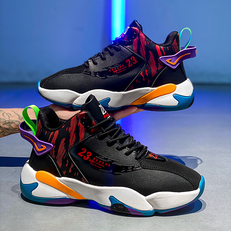Visoke cipele Muška košarkaška sportska obuća Trend 2024 Nova jesenska sezona Mrežasti debeli potplati Povećajte visinu Tenisice za slobodno vrijeme