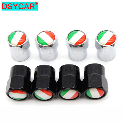 DSYCAR 4 buc/set Car Styling aliaj de aluminiu/cupru steagul Italiei Capace valve anvelope masina anvelope roata tija anvelope capac aer capac etans