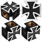 4 gab. Cross Valve Cap Auto riepu vāciņi Auto Automotive Black