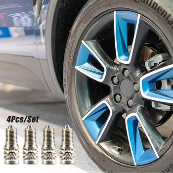 4 τεμάχια/Σετ Διπλό Στεγανοποιητικό Flow Through Valve Stem Tyre Caps, Inflate Thru για φορτηγά υψηλής πίεσης RV Semi Bus ελαστικά